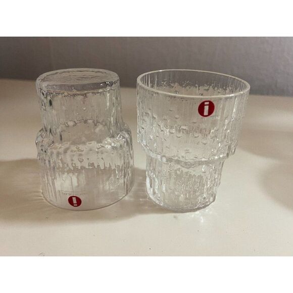 Iittala Paadar Shot Liquor Glasses Tapio Wirkkala Iceberg Icicle Set of 2 - Picture 11 of 11